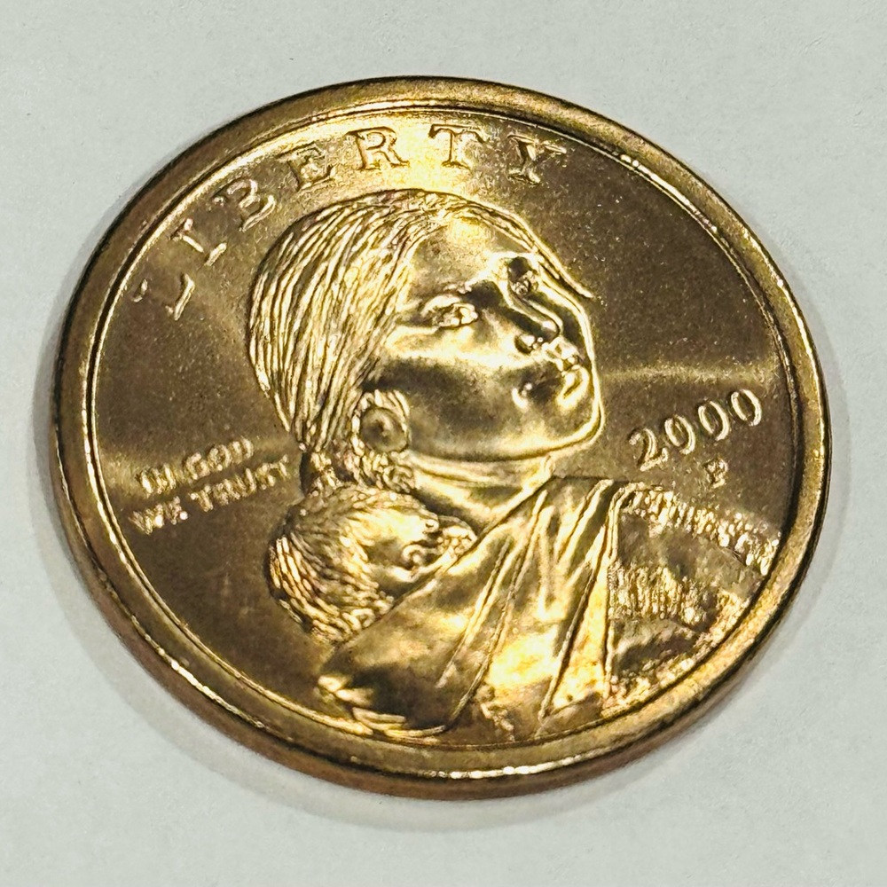 2000 Philadelphia Sacajawea United States Gold Dollar Coin Uncirculated Vintage